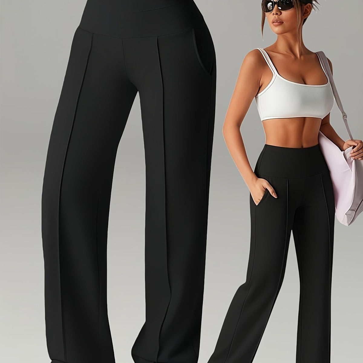 Leona Stretch High-Waist Wide-Leg Pants