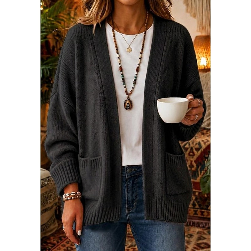 Odelia Open-Front Knit Cardigan