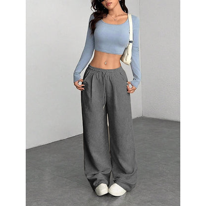 Emmeline Comfortable Drawstring Wide-Leg Pants