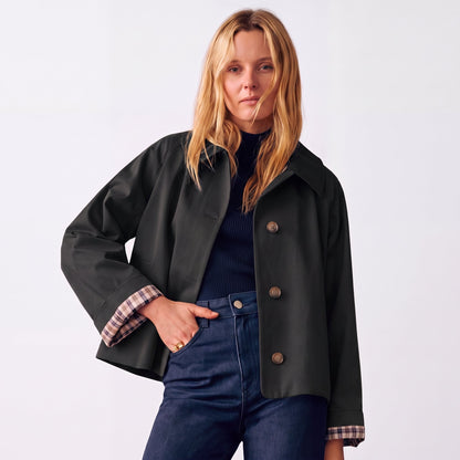 Liora Cropped Oversized Trench Jacket