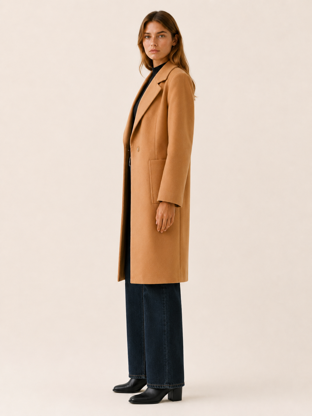 Celestine Long Single-Breasted Trench Coat