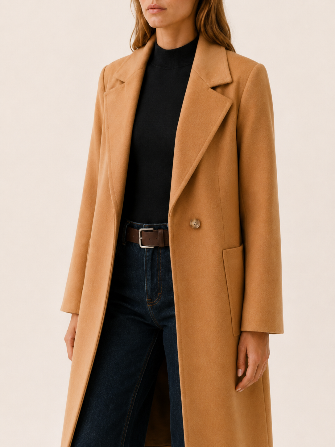 Celestine Long Single-Breasted Trench Coat
