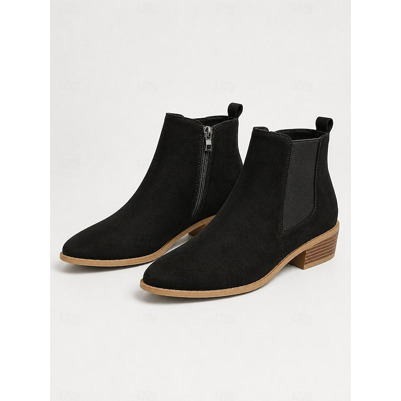 Adriana Pointed Toe Block Heel Ankle Boots