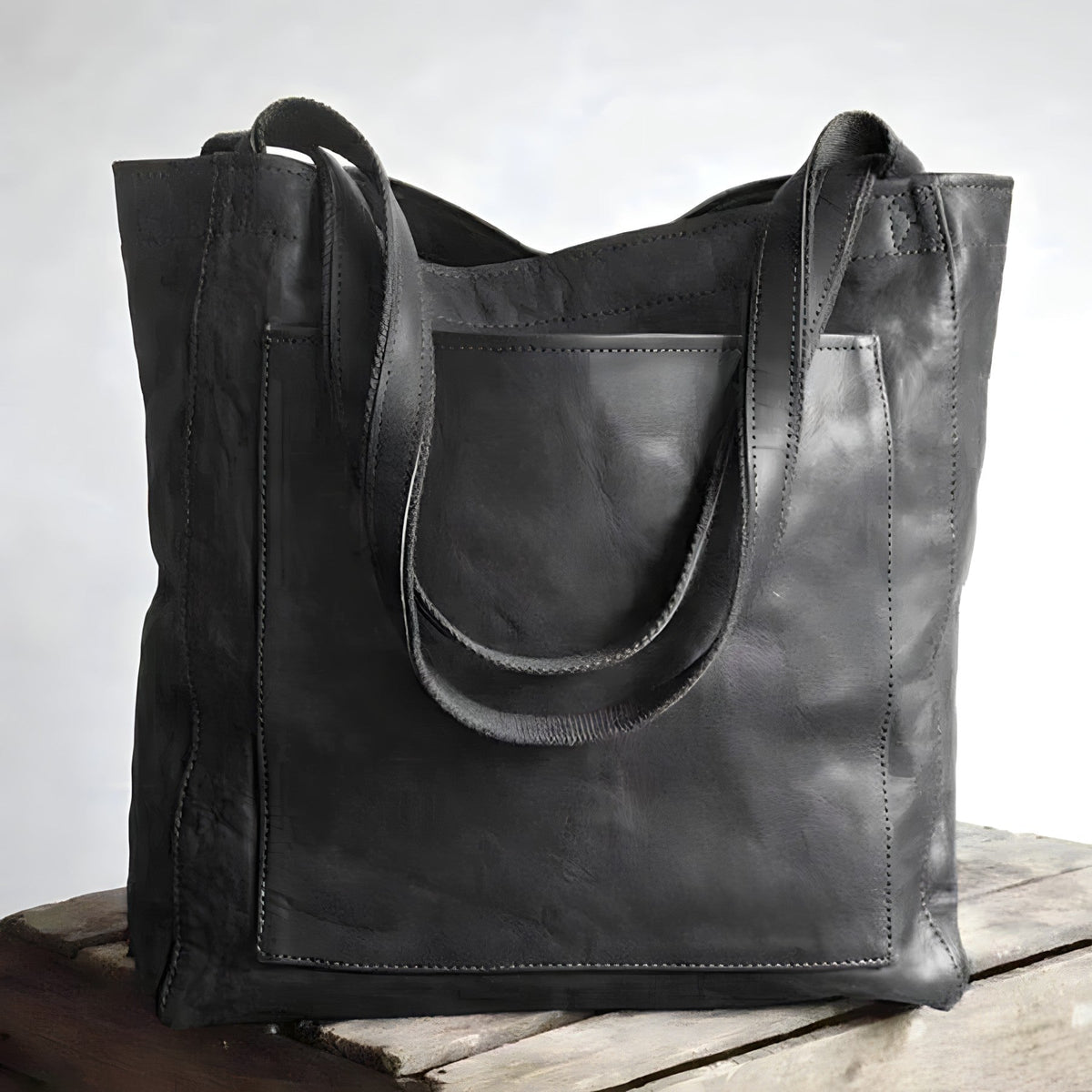 Evelisse Oversized Vegan Leather Shoulder Tote