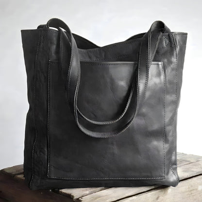 Evelisse Oversized Vegan Leather Shoulder Tote
