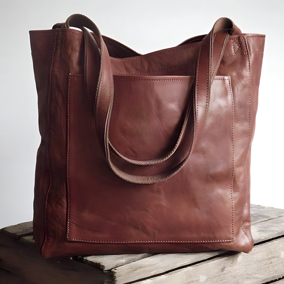 Evelisse Oversized Vegan Leather Shoulder Tote