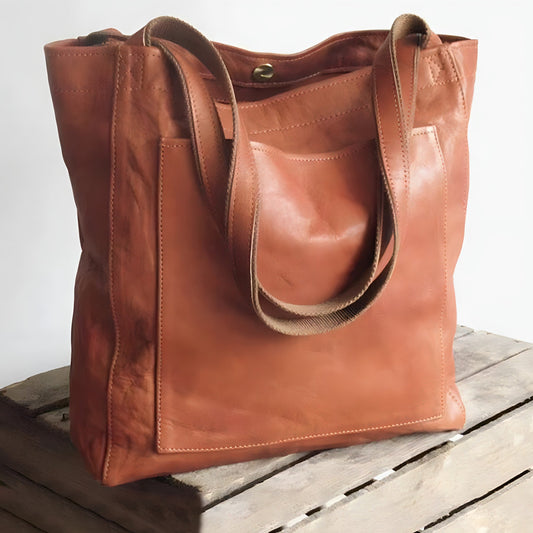 Evelisse Oversized Vegan Leather Shoulder Tote