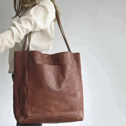 Evelisse Oversized Vegan Leather Shoulder Tote