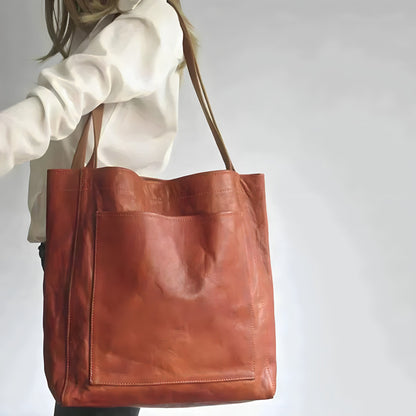 Evelisse Oversized Vegan Leather Shoulder Tote