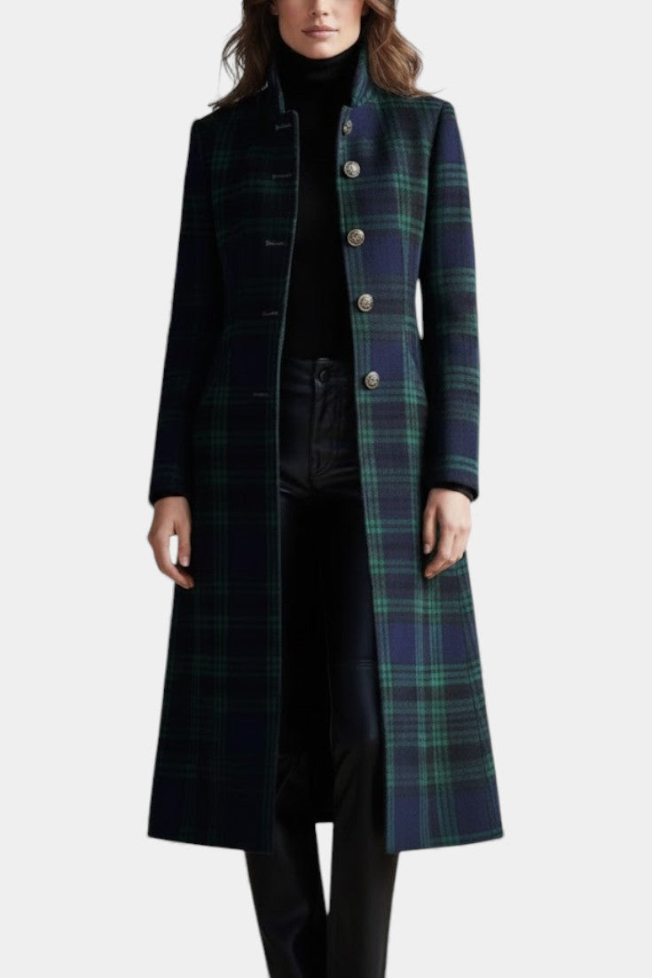 Odessa Plaid Tailored Longline Coat