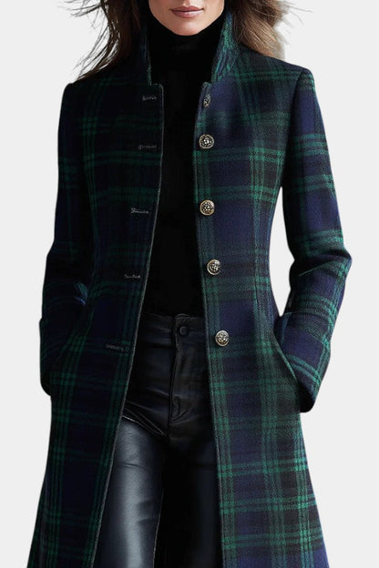 Odessa Plaid Tailored Longline Coat