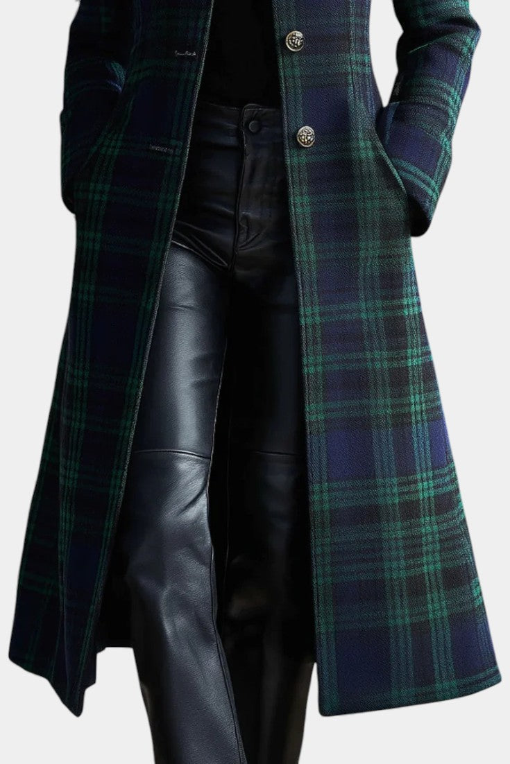 Odessa Plaid Tailored Longline Coat