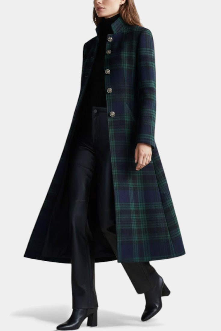 Odessa Plaid Tailored Longline Coat