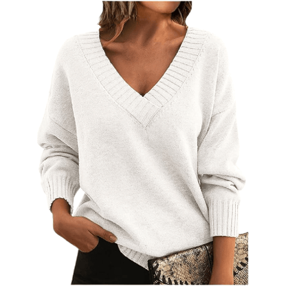 Sabine Oversized V-Neck Knit Sweater