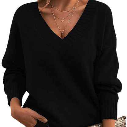 Sabine Oversized V-Neck Knit Sweater