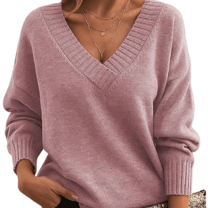 Sabine Oversized V-Neck Knit Sweater