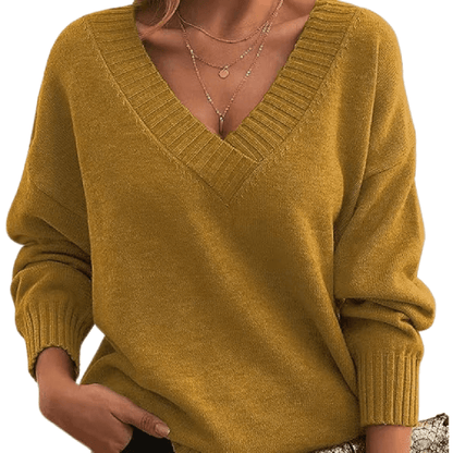 Sabine Oversized V-Neck Knit Sweater