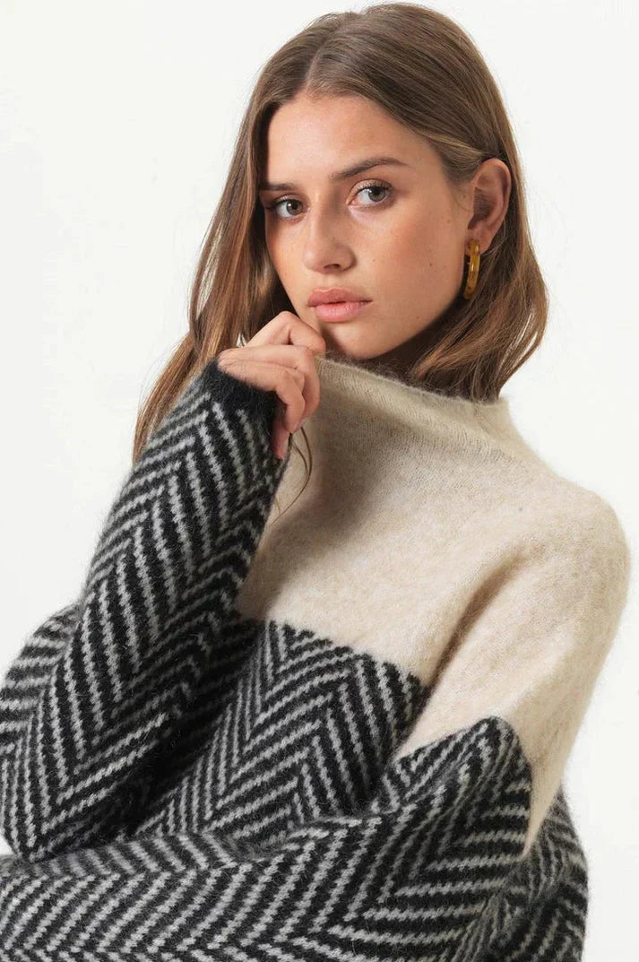 Mireya Herringbone Knit Sweater