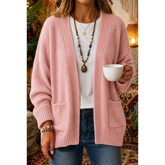 Odelia Open-Front Knit Cardigan