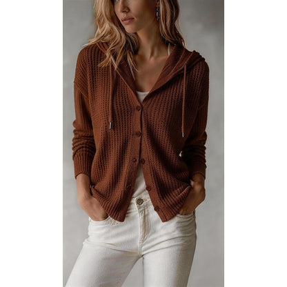 Isaline Hooded Button-Front Cardigan