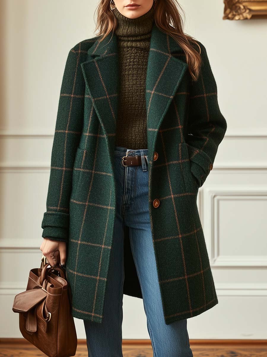 Coralie Plaid Tweed Coat