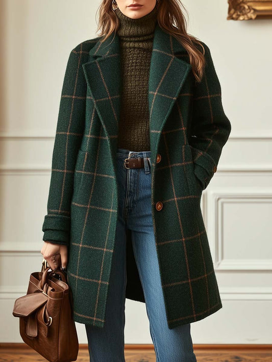 Coralie Plaid Tweed Coat