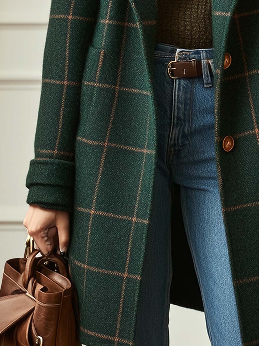 Coralie Plaid Tweed Coat
