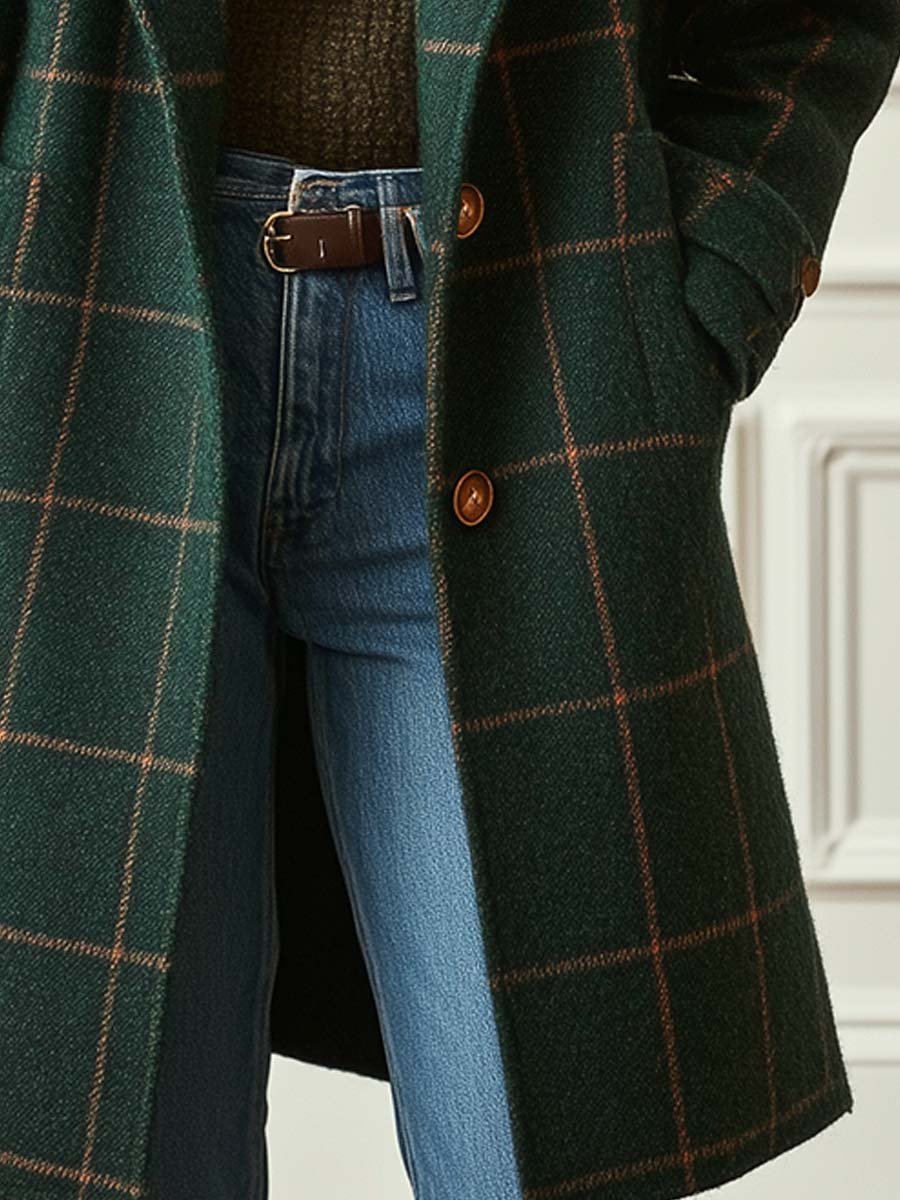 Coralie Plaid Tweed Coat