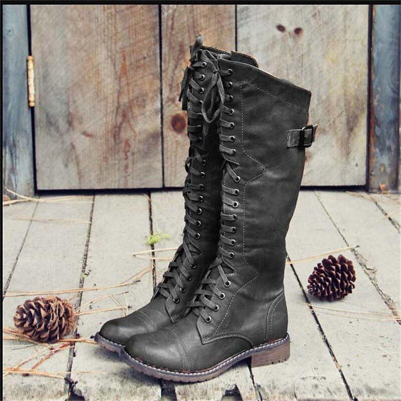 Valeria Tall Lace-Up Riding Boots