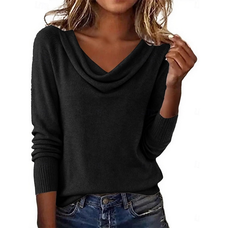 Eudora Cowl-Neck Knit Sweater
