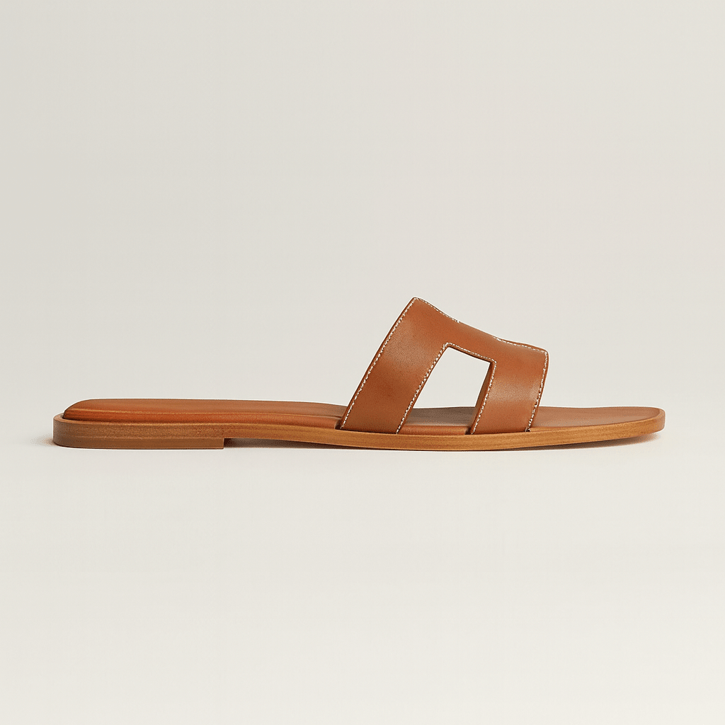 Rosetta Cut-Out Leather Slide Sandals