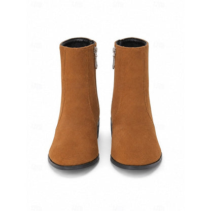 Camille Side-Zip Block Heel Ankle Boots