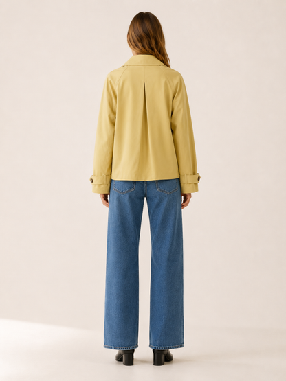 Seraphina Yellow Short Trench Coat