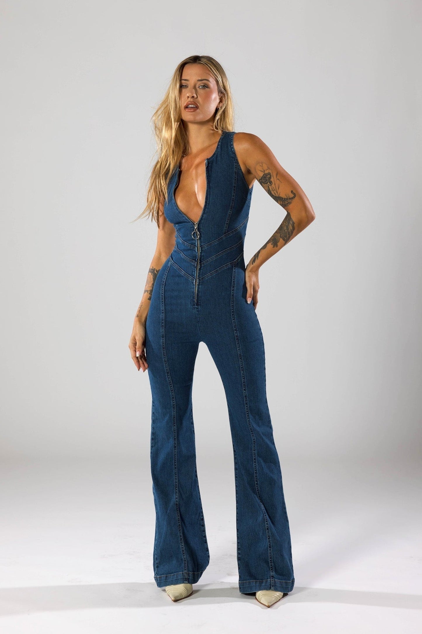 Elena Classic Denim Jumpsuit