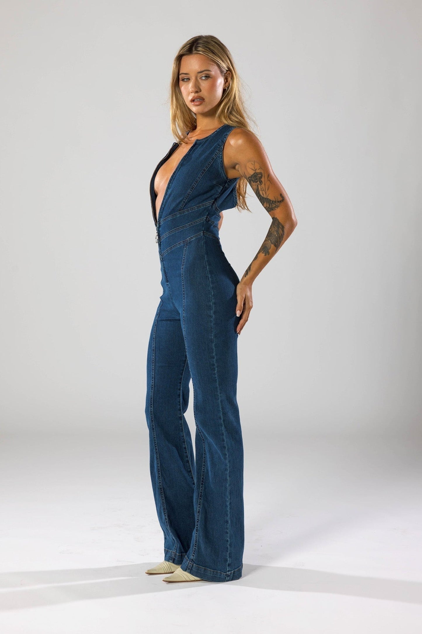 Elena Classic Denim Jumpsuit