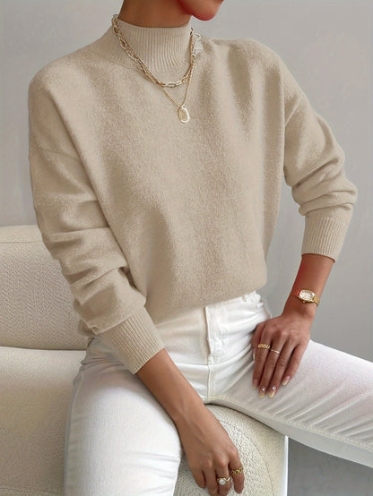 Soline Drop-Shoulder Turtleneck Sweater