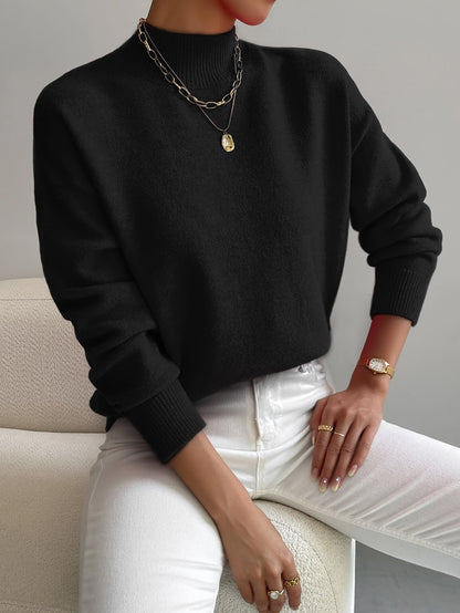 Soline Drop-Shoulder Turtleneck Sweater