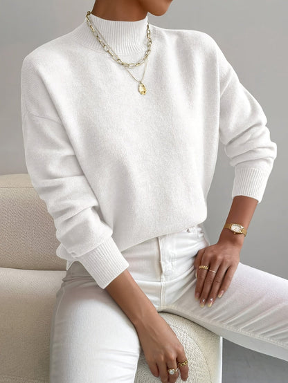 Soline Drop-Shoulder Turtleneck Sweater