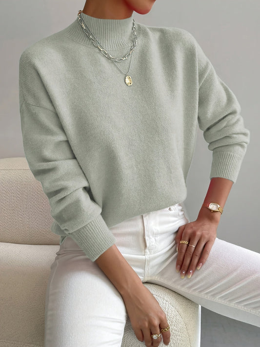 Soline Drop-Shoulder Turtleneck Sweater