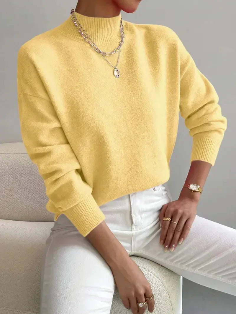 Soline Drop-Shoulder Turtleneck Sweater