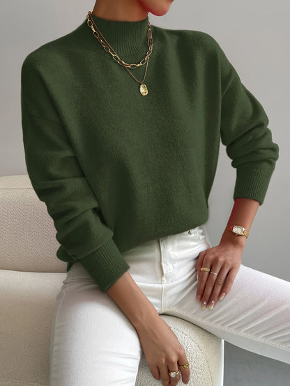 Soline Drop-Shoulder Turtleneck Sweater