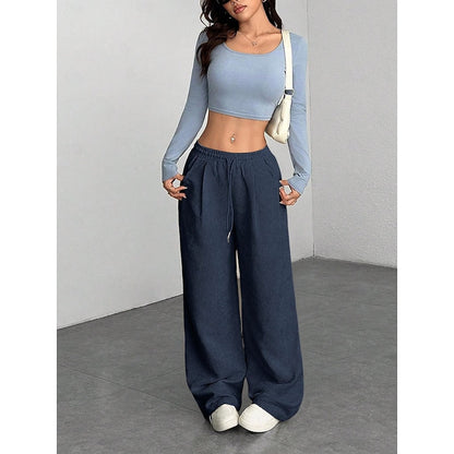 Emmeline Comfortable Drawstring Wide-Leg Pants