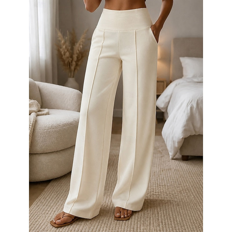 Sabine Tailored Wide-Leg Dress Pants
