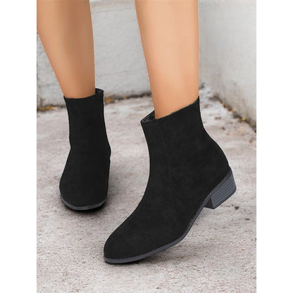 Camille Side-Zip Block Heel Ankle Boots