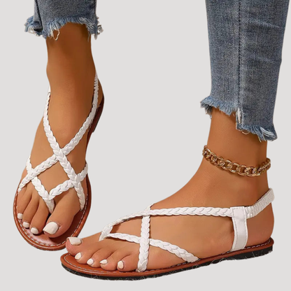 Cassia Braided Strappy Flat Sandals