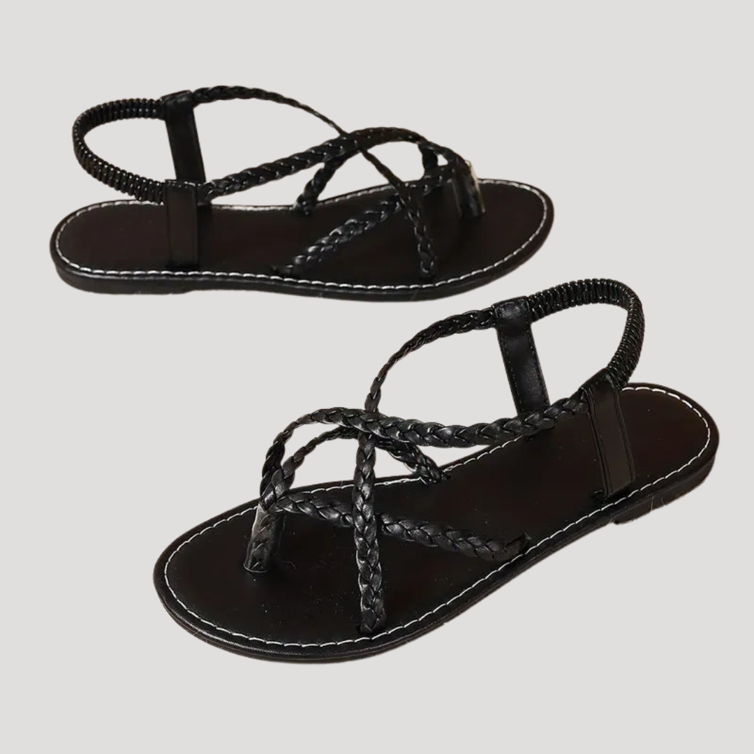 Cassia Braided Strappy Flat Sandals