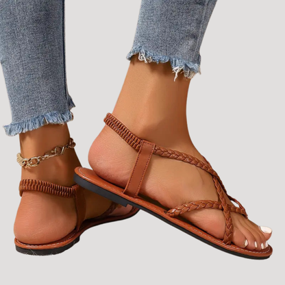 Cassia Braided Strappy Flat Sandals