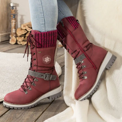 Freya Lace-Up Mid-Calf Combat Boots