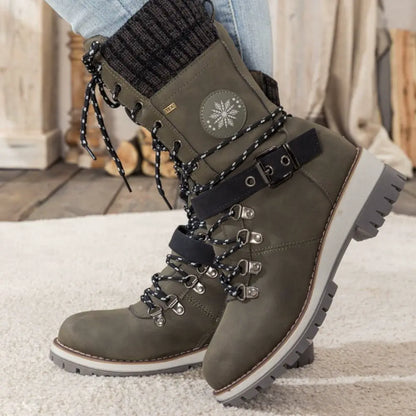 Freya Lace-Up Mid-Calf Combat Boots