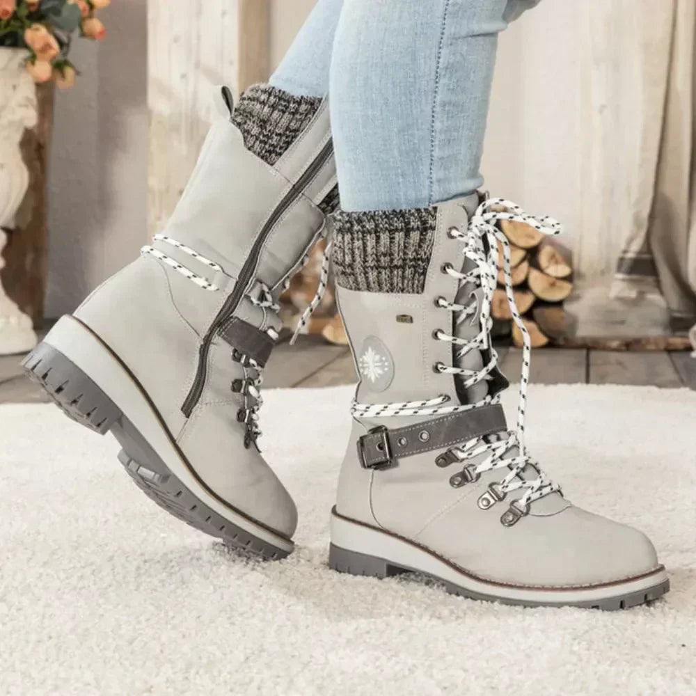 Freya Lace-Up Mid-Calf Combat Boots